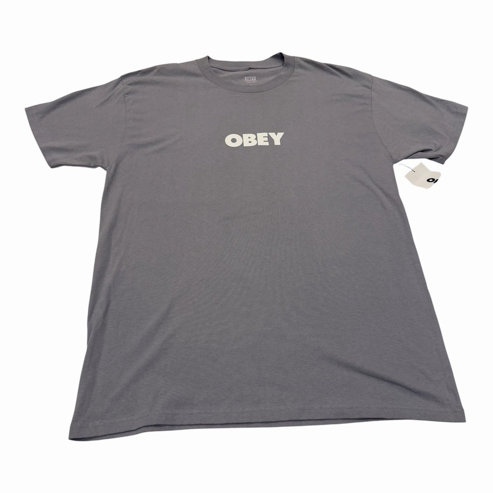OBEY Shirt Mens Large Gray Classic Logo Graphic Tee Streetwear Casual Skate New